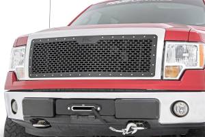 Rough Country Lift Kits & Suspension | 1350 Offroad - Rough Country Mesh Grille, Front, Black Series, Black Powder Coat Finish, Stainless Steel Hardware - 70229 - Image 2