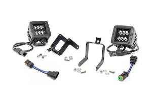 Rough Country Lift Kits & Suspension | 1350 Offroad - Rough Country Black Series LED Fog Light Kit, 2880 Lumens, 36 Watts, Spot Beam - 70622 - Image 1