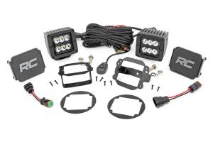 Rough Country Lift Kits & Suspension | 1350 Offroad - Rough Country Black Series LED Fog Light Kit, 2880 Lumens, 36 Watts, Spot Beam - 70630 - Image 1