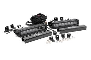Rough Country Lift Kits & Suspension | 1350 Offroad - Rough Country Cree Black Series LED Light Bar, Two-8-in, 6400 Lumens, 80 Watts, Switch - 70697 - Image 1