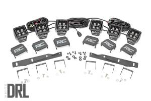 Rough Country Lift Kits & Suspension | 1350 Offroad - Rough Country LED Fog Light Kit, Black Series Lights with White DRL, Mounting Brackets, Wiring Harness - 70700DRL - Image 1