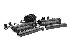 Rough Country Lift Kits & Suspension | 1350 Offroad - Rough Country Cree Black Series LED Light Bar, Two-8-in LED Light Bars, 6400 Lumens, 80 Watts, Spot Beam - 70728BL - Image 1