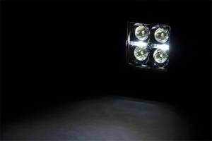 Rough Country Lift Kits & Suspension | 1350 Offroad - Rough Country Black Series Cree LED Fog Light Kit, [2] 2-in LED Square Lights, Cool White DRL, 40W - 70903BLKDRL - Image 2