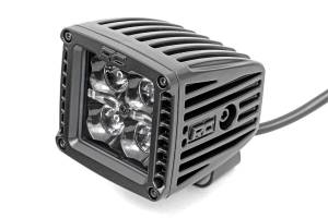 Rough Country Lift Kits & Suspension | 1350 Offroad - Rough Country Black Series Cree LED Fog Light Kit, [2] 2-in LED Square Lights, Amber DRL, 3600 Lumens - 70903BLKDRLA - Image 3