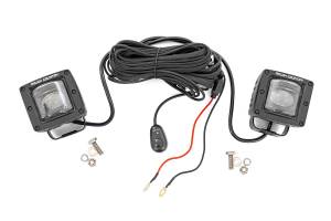 Rough Country Lift Kits & Suspension | 1350 Offroad - Rough Country Black Series LED Fog Light Kit, Pair, 2-in, SAE Fog, Yellow - 70907A - Image 1