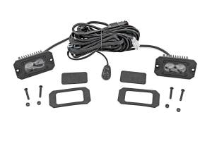 Rough Country Lift Kits & Suspension | 1350 Offroad - Rough Country Black Series LED Fog Light Kit, 3x1.75-in, Yellow, LED Slim Aux, SAE Fog, Flush Mount, Pair - 70909 - Image 1