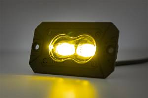 Rough Country Lift Kits & Suspension | 1350 Offroad - Rough Country Black Series LED Fog Light Kit, 3x1.75-in, Yellow, LED Slim Aux, SAE Fog, Flush Mount, Pair - 70909 - Image 3