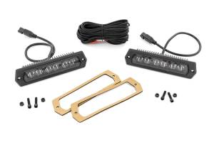 Rough Country Lift Kits & Suspension | 1350 Offroad - Rough Country Black Series LED Lights, 6-in, Flush Mount, Pair, Spot Beam, Wiring Harness, On/Off Switch - 70916BL - Image 1