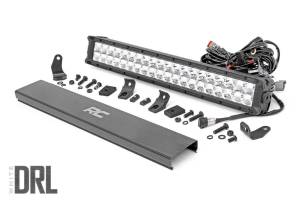 Rough Country Lift Kits & Suspension | 1350 Offroad - Rough Country LED Light Bar, 20-in, Cree, Dual Row, Chrome Series, with Cool White DRL - 70920D - Image 1
