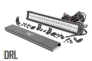 Rough Country Lift Kits & Suspension | 1350 Offroad - Rough Country Cree Chrome Series LED Light Bar, 20-in, Dual Row, with Amber DRL - 70920DA - Image 1