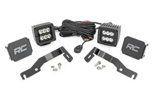 Rough Country Lift Kits & Suspension | 1350 Offroad - Rough Country LED Fog Light Kit, 2-in Black, Ditch Mount, Spot, Pair - 72101 - Image 1