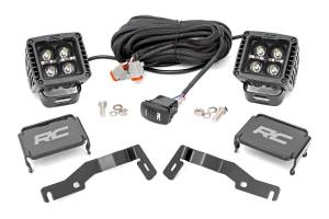 Rough Country Lift Kits & Suspension | 1350 Offroad - Rough Country LED Fog Light Kit, 2-in Black, Ditch Mount, Amber DRL, Pair - 72104 - Image 1