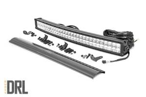Rough Country Lift Kits & Suspension | 1350 Offroad - Rough Country LED Light Bar, 30-in, Curved Cree, Dual Row, Chrome Series, with Cool White DRL - 72930D - Image 1