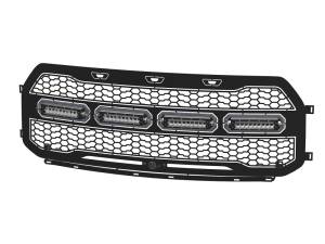 aFe Power Performance Parts & Installation | 1350 Offroad - aFe Scorpion Complete Replacement Tread Design Grille Flat Black with LED Lights - 79-21001L - Image 2