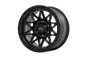 Rough Country Lift Kits & Suspension | 1350 Offroad - Rough Country Series 78 Wheel, Simulated Beadlock, Semi Gloss Black, 17x8.5-in, 5x4.5, 0mm Offset - 78170913B - Image 1