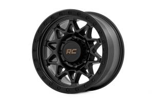 Rough Country Lift Kits & Suspension | 1350 Offroad - Rough Country Series 78 Wheel, Simulated Beadlock, Semi Gloss Black, 18x9-in, 8x170, 12mm Offset - 78181211B - Image 1
