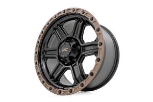 Rough Country Lift Kits & Suspension | 1350 Offroad - Rough Country Series 79 Wheel, One-Piece, Semi Gloss Black with Bronze Ring, 15x8-in, 5x4.5, 19mm Offset - 79150813 - Image 4