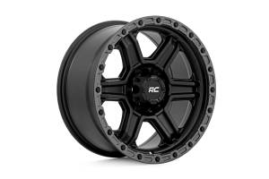 Rough Country Lift Kits & Suspension | 1350 Offroad - Rough Country Series 79 Wheel, One-Piece, Semi Gloss Black with Gunmetal Ring, 17x8.5-in, 6x5.5, 0mm Offset - 79170912B - Image 3
