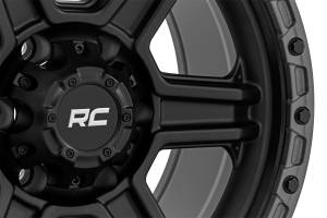 Rough Country Lift Kits & Suspension | 1350 Offroad - Rough Country Series 79 Wheel, One-Piece, Semi Gloss Black with Gunmetal Ring, 17x8.5-in, 6x5.5, 0mm Offset - 79170912B - Image 5