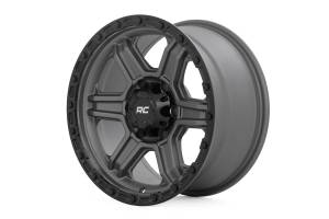 Rough Country Lift Kits & Suspension | 1350 Offroad - Rough Country Series 79 Wheel, One-Piece, Gunmetal Gray with Black Ring, 17x8.5-in, 6x5.5, 0mm Offset - 79170912G - Image 1