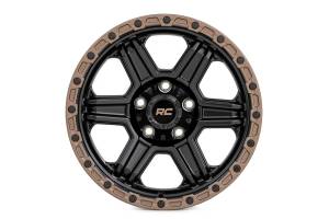 Rough Country Lift Kits & Suspension | 1350 Offroad - Rough Country Series 79 Wheel, One-Piece, Semi Gloss Black with Bronze Ring, 18x9-in, 6x5.5, 12mm Offset - 79181212A - Image 3
