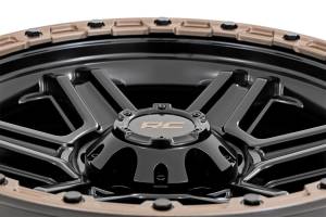 Rough Country Lift Kits & Suspension | 1350 Offroad - Rough Country Series 79 Wheel, One-Piece, Semi Gloss Black with Bronze Ring, 18x9, 6x5.5, +18mm - 79181812 - Image 6
