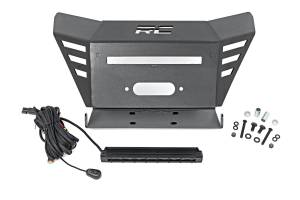 Rough Country Lift Kits & Suspension | 1350 Offroad - Rough Country Winch Mounting Plate, 10-in, Black Slimline, Winch Mount Only - 92078 - Image 1