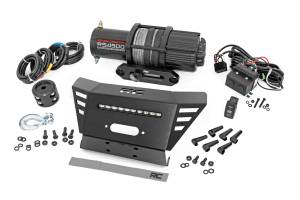 Rough Country Lift Kits & Suspension | 1350 Offroad - Rough Country Winch Mounting Plate, 10-in, Black Slimline, with RS4500S - 92079 - Image 1