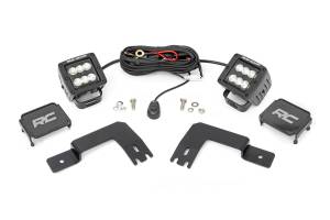 Rough Country Lift Kits & Suspension | 1350 Offroad - Rough Country LED Light Bar, 2-in, Black Series, LED Light Pods, Pair, Flood, Under Bed Mount - 93188 - Image 1