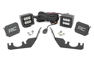 Rough Country Lift Kits & Suspension | 1350 Offroad - Rough Country Black Series LED Fog Light Kit, 2-in, Rear Mount, Spot, Black Pair - 94006 - Image 1