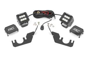 Rough Country Lift Kits & Suspension | 1350 Offroad - Rough Country Black Series LED Fog Light Kit, 2-in, Rear Mount, Flood, Black Pair - 94007 - Image 1