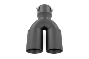 Rough Country Lift Kits & Suspension | 1350 Offroad - Rough Country Exhaust Tip, Black, Red RC Logo, 2.5-3-in Pipe, Single Inlet, Dual Outlet - 96050 - Image 5
