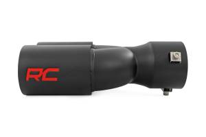 Rough Country Lift Kits & Suspension | 1350 Offroad - Rough Country Exhaust Tip, Black, Red RC Logo, 2.5-3-in Pipe, Single Inlet, Dual Outlet - 96050 - Image 3