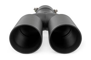 Rough Country Lift Kits & Suspension | 1350 Offroad - Rough Country Exhaust Tip, Black, Red RC Logo, 2.5-3-in Pipe, Single Inlet, Dual Outlet - 96050 - Image 4