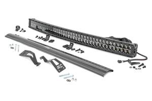 Rough Country Lift Kits & Suspension | 1350 Offroad - Rough Country LED Light Bar, Front Mount, 40-in, Black Dual Row, White DRL - 97037 - Image 1