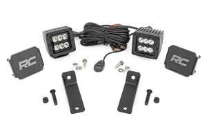Rough Country Lift Kits & Suspension | 1350 Offroad - Rough Country Black Series LED Fog Light Kit, 2-in, Rear Mount, Flood, Pair - 97082 - Image 1