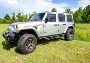 N-Fab Steps, Nerf Bars & Truck Accessories | 1350 Offroad - N-Fab Podium LG 2019 Jeep Wrangler JT 4DR Truck - Full Length - Textured Black - 3in - HPJ1980T-TX - Image 7