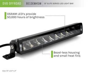 DV8 Offroad Bumpers & Jeep Accessories | 1350 Offroad - DV8 UNVL 13in. HIGH PROFILE LED LIGHT BAR with FLOOD/SPOT COMBO PATTERN/SIDE MOUNTS - BE13EW45W - Image 22