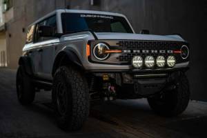 DV8 Offroad Bumpers & Jeep Accessories | 1350 Offroad - DV8 7in Halo Elite Round Light with Accent Halo - White/Amber - BE7RW108W-H - Image 10