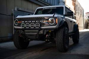 DV8 Offroad Bumpers & Jeep Accessories | 1350 Offroad - DV8 7in Halo Elite Round Light with Accent Halo - White/Amber - BE7RW108W-H - Image 7