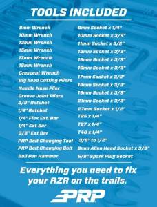 PRP Seats & Harnesses for Jeeps and Off-Road | 1350 Offroad - PRP RZR Roll Up Tool Bag with 36pc Tool Kit - E98 - Image 3