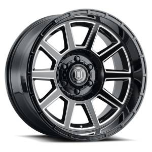 ICON Alloys Off-Road Wheels | 1350 Offroad - ICON Alloys Recoil, Gloss Black w/Milled Windows, 20x10/6x5.5, -24mm OS Wheel 6220108345GBMW - Image 1
