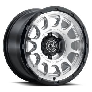 ICON Alloys Off-Road Wheels | 1350 Offroad - ICON Alloys Rancho, Silver Machined w/ Gloss Black Lip, 17x8.5 / 6x5.5, 25mm Offset Wheel 8417859057SMGB - Image 1