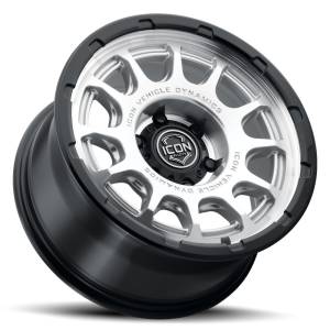 ICON Alloys Off-Road Wheels | 1350 Offroad - ICON Alloys Rancho, Silver Machined w/ Gloss Black Lip, 17x8.5 / 5x5, -6mm Offset Wheel 8417857345SMGB - Image 3